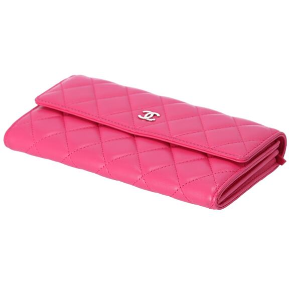 CHANEL Matelasse Long Flap Wallet Fuschia Pink Lambskin - Picture 4 of 6